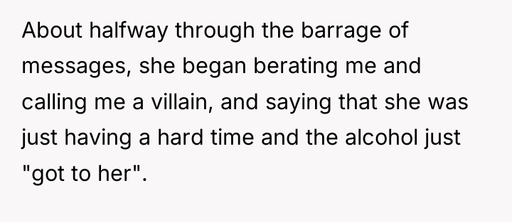 About halfway through the barrage of messages, she began berating...