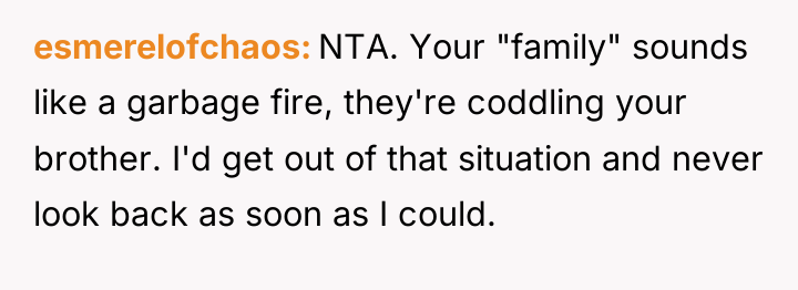 esmerelofchaos NTA. Your "family" sounds like a garbage fire, they're...