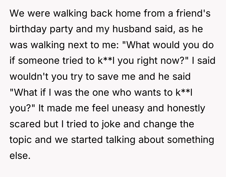We were walking back home from a friend's birthday party...