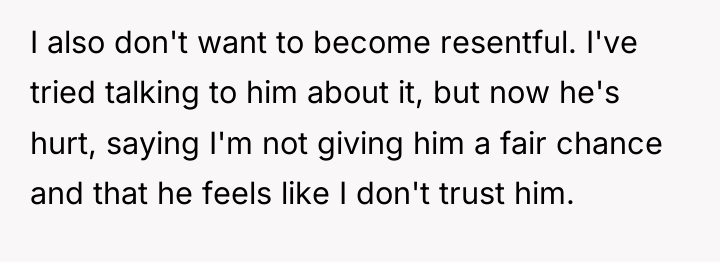 I also don't want to become resentful. I've tried talking...