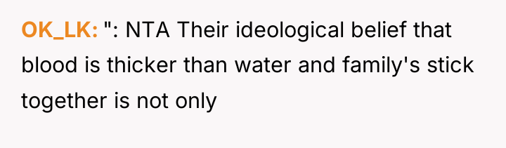 OK_LK ": NTA Their ideological belief that blood is thicker...