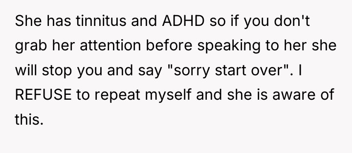 She has tinnitus and ADHD so if you don't grab...
