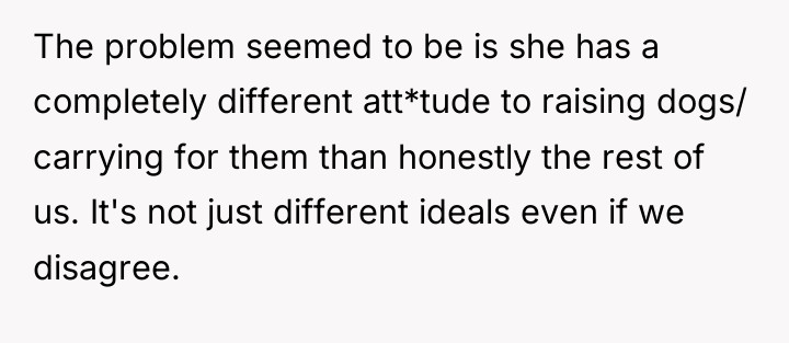The problem seemed to be is she has a completely...