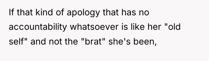 If that kind of apology that has no accountability whatsoever...