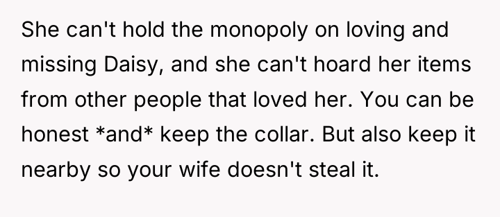 She can't hold the monopoly on loving and missing Daisy,...