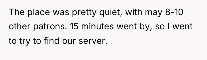 The place was pretty quiet, with may 8-10 other patrons....