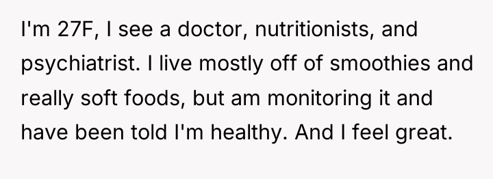 I'm 27F, I see a doctor, nutritionists, and psychiatrist. I...