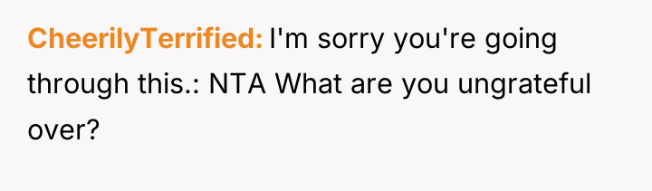 CheerilyTerrified I'm sorry you're going through this.: NTA What are...