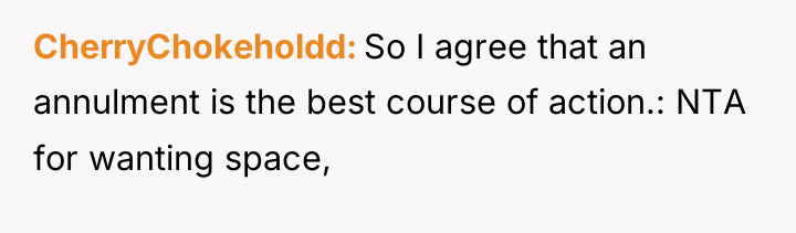 CherryChokeholdd So I agree that an annulment is the best...