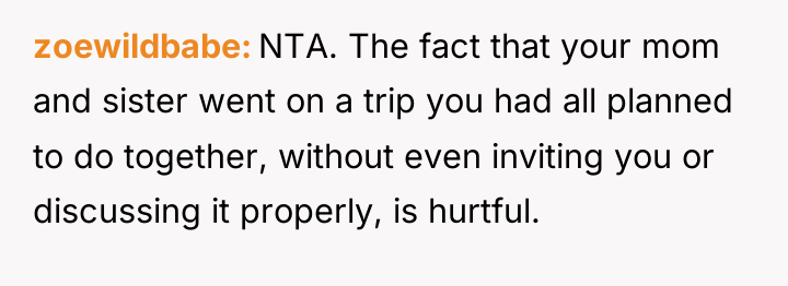 zoewildbabe NTA. The fact that your mom and sister went...