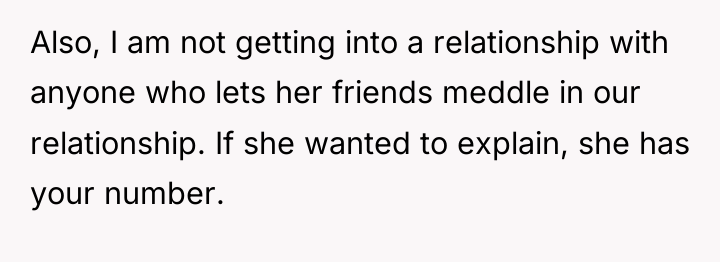 Also, I am not getting into a relationship with anyone...