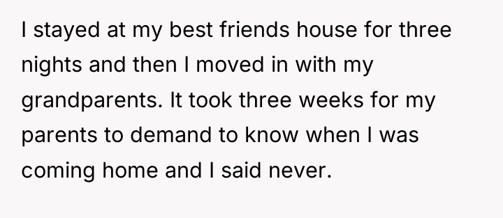 I stayed at my best friends house for three nights...