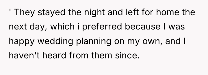 ' They stayed the night and left for home the...