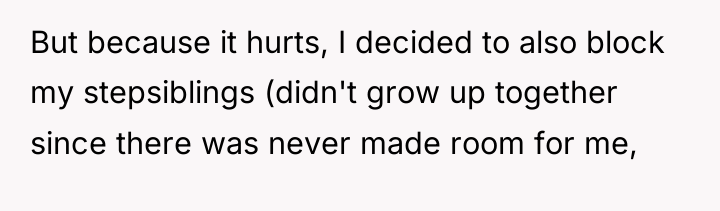 But because it hurts, I decided to also block my...