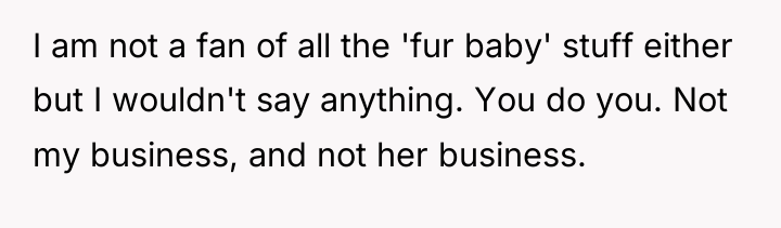 I am not a fan of all the 'fur baby'...