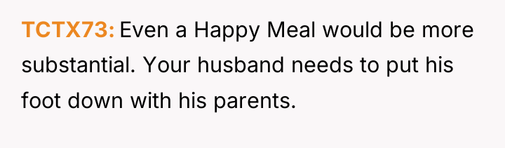 TCTX73 Even a Happy Meal would be more substantial. Your...