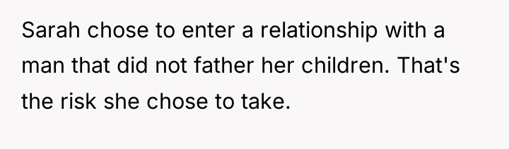 Sarah chose to enter a relationship with a man that...