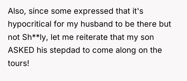 Also, since some expressed that it's hypocritical for my husband...