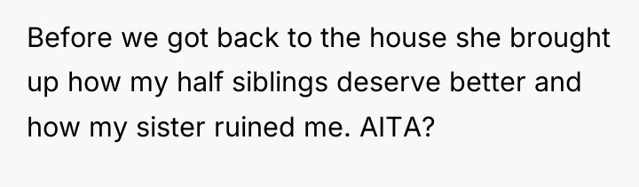 Before we got back to the house she brought up...