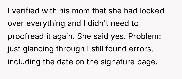 I verified with his mom that she had looked over...