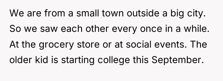 We are from a small town outside a big city....