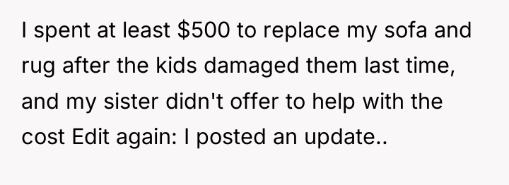 I spent at least $500 to replace my sofa and...