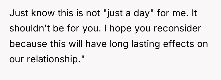 Just know this is not "just a day" for me....