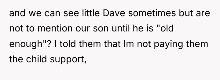 and we can see little Dave sometimes but are not...
