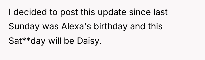 I decided to post this update since last Sunday was...