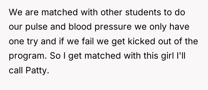 We are matched with other students to do our pulse...