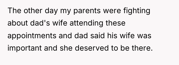 The other day my parents were fighting about dad's wife...