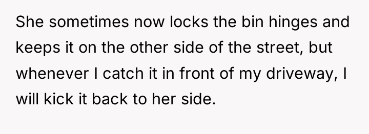 She sometimes now locks the bin hinges and keeps it...