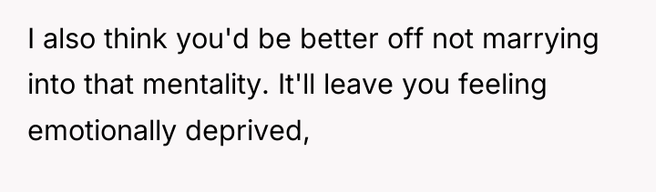 I also think you'd be better off not marrying into...