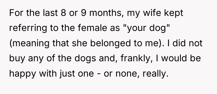 For the last 8 or 9 months, my wife kept...