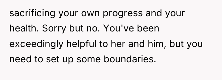 sacrificing your own progress and your health. Sorry but no....