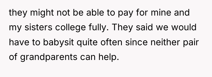 they might not be able to pay for mine and...