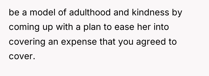 be a model of adulthood and kindness by coming up...