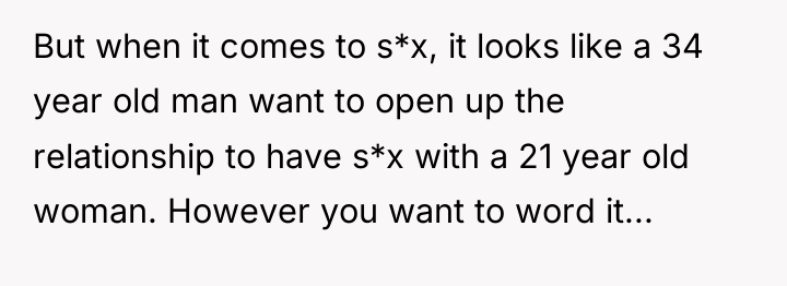 But when it comes to s*x, it looks like a...