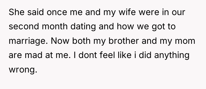 She said once me and my wife were in our...