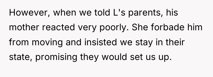 However, when we told L's parents, his mother reacted very...