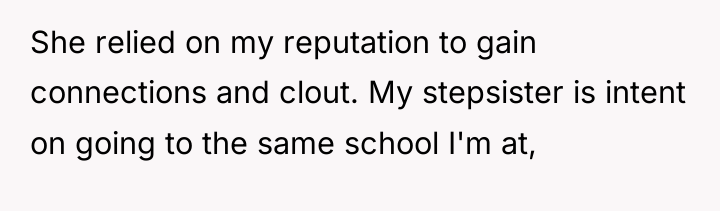 She relied on my reputation to gain connections and clout....