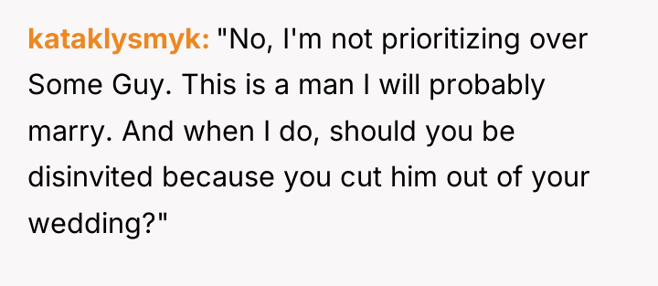 kataklysmyk "No, I'm not prioritizing over Some Guy. This is...