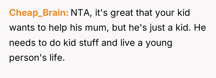 Cheap_Brain NTA, it's great that your kid wants to help...