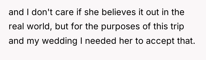 and I don't care if she believes it out in...