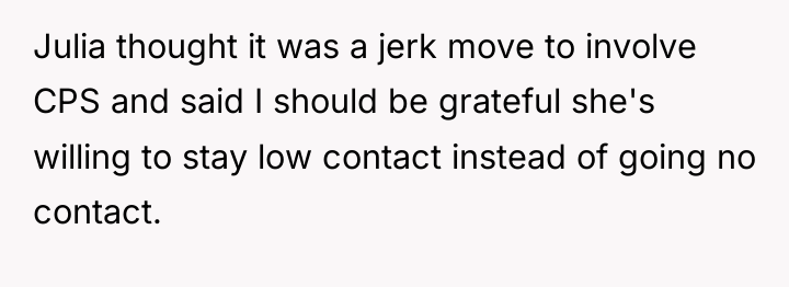 Julia thought it was a jerk move to involve CPS...