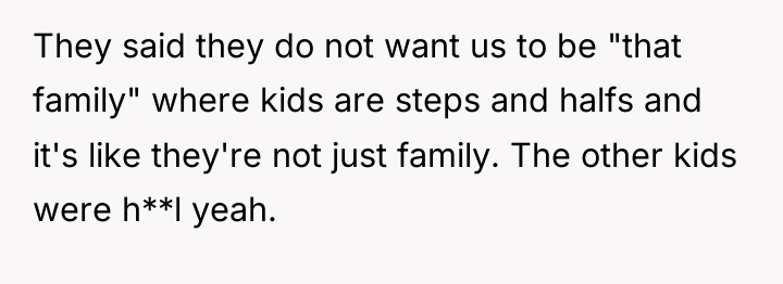 They said they do not want us to be "that...