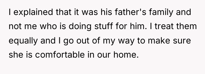 I explained that it was his father's family and not...