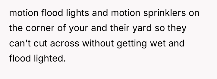 motion flood lights and motion sprinklers on the corner of...