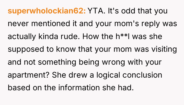 superwholockian62 YTA. It's odd that you never mentioned it and...