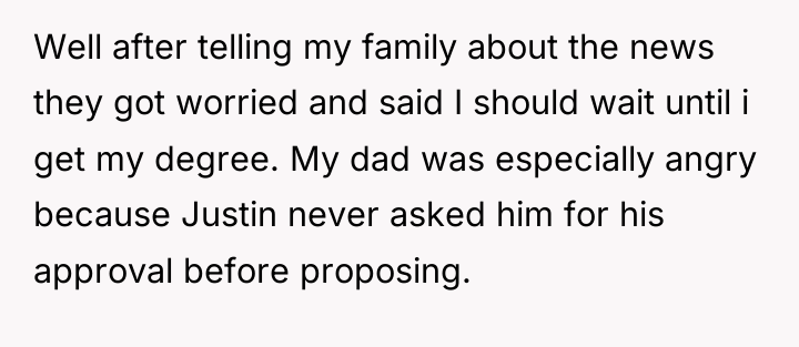 Well after telling my family about the news they got...